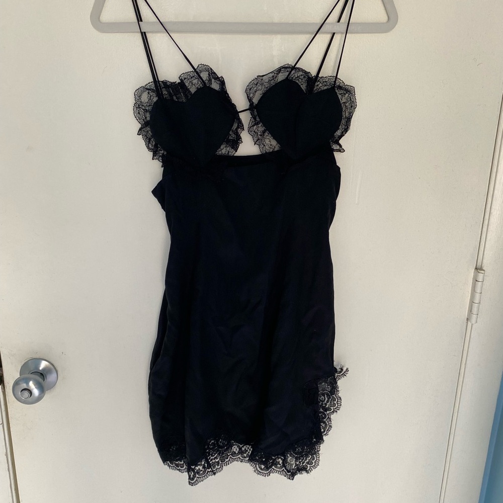 Alessandra Rich Scalloped Lace Trim Mini Dress IT 42/US 6 - Picture 2 of 16